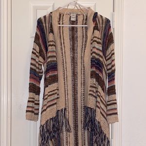 American Rag Colorful Midi Cardigan with Tassels